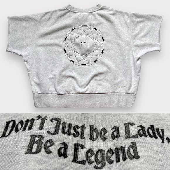 Nike Standard Issue Basketball Top Small Grey Black Women Lady Legend Sweatshirt - Picture 1 of 13